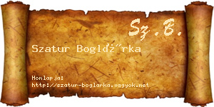 Szatur Boglárka névjegykártya